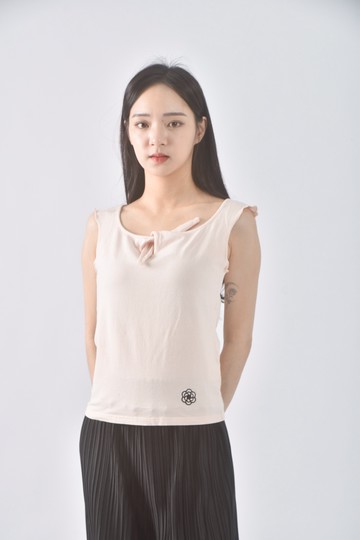 (S) aero drome棉質無袖小花粉色上衣