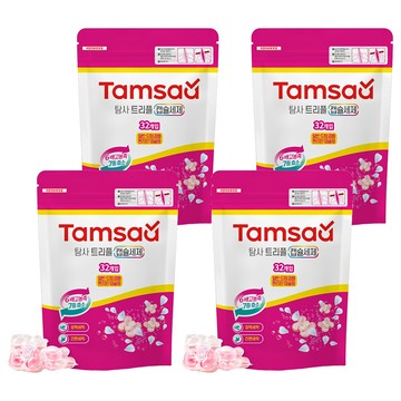Tamsaa 三效潔淨洗衣膠囊 清新花香  32顆  4包