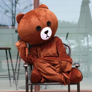 網紅熊人偶服裝布朗熊可妮兔行走玩偶cos服裝