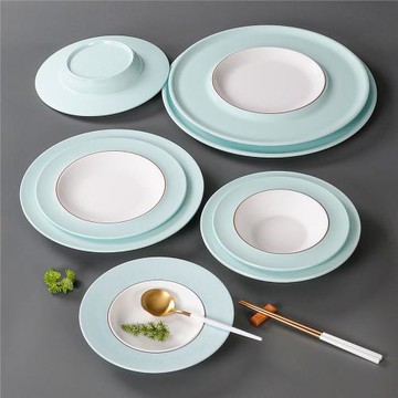 祥源美密胺餐具盤子商用酒店餐廳創意凹盤菜盤仿瓷餐盤涼菜盤湯盤