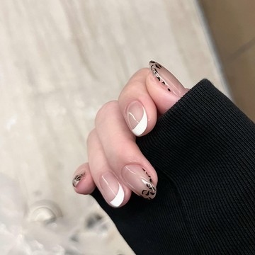 免運 𝘂𝗻𝗶𝗸𝗼𝗼 桃園出貨  鴛鴦 手工穿戴甲 小紅書法式 美甲鴛鴦甲 顯白豹紋美甲貼片 假指甲