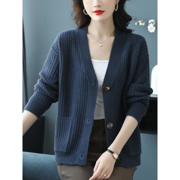 特大碼羊毛針織開衫女秋冬時尚洋氣中年媽媽寬松大碼加肥外套毛衣