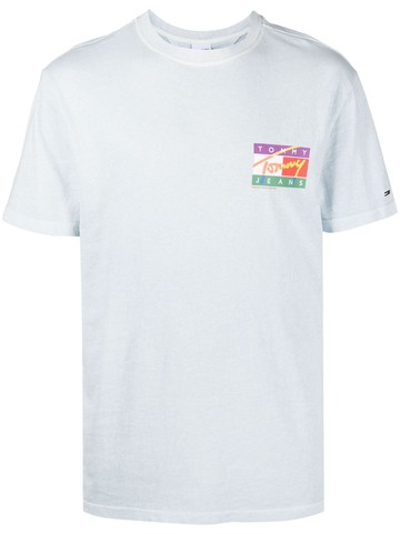 Tommy Jeans - logo-print cotton T-shirt - men - Cotton - L - Blue