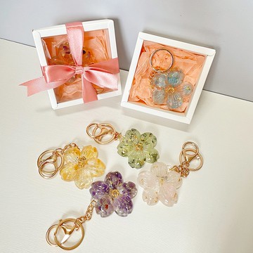【手工製作】-天然能量水晶/櫻花鑰匙圈