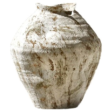 KUIBAO 快豹生活 Isolde 侘寂紋理灰砂白 侘寂陶罐花瓶  35 x 29cm  灰沙白色
