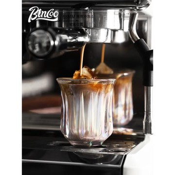 Bincoo咖啡杯高檔精致復古美式Dirty玻璃杯澳白杯意式濃縮拿鐵杯
