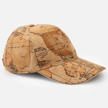 【Alviero Martini 義大利地圖包】經典地圖 棒球帽-地圖黃