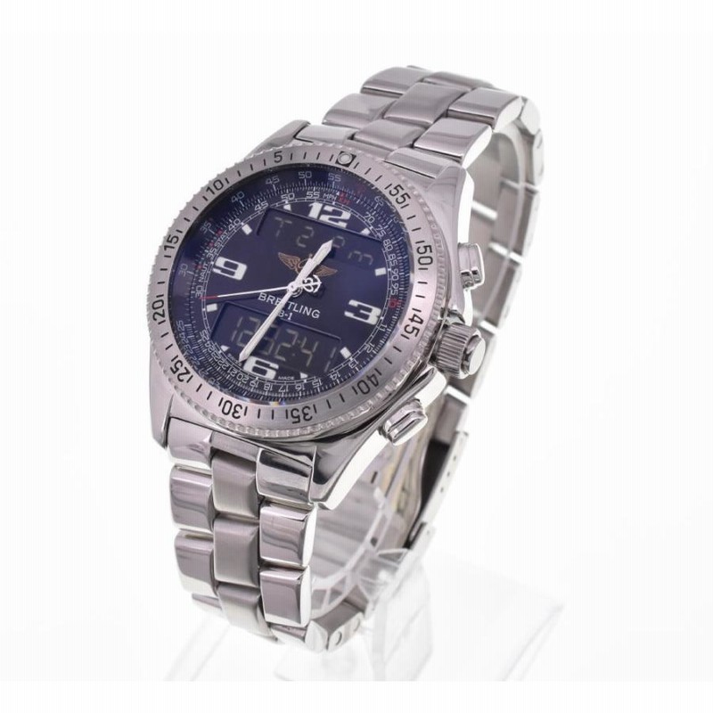 ☆美品【BREITLING】ブライトリング B-1 デジアナ A68362 クォーツ メンズ D#102281 | LINEショッピング