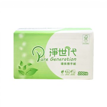 【淨世代】環保擦手紙巾200張*20包(清潔)