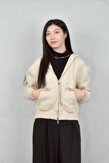 (L) burberry杏色棉質連帽外套