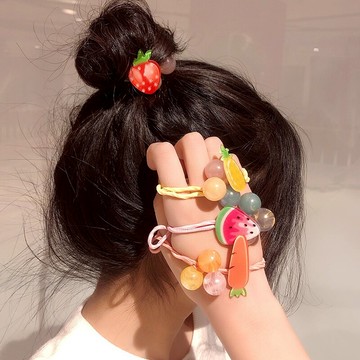 可愛水果發繩少女綁扎頭發皮筋網紅簡約ins草莓丸子皮套頭繩頭飾
