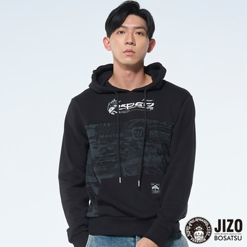 【買1送1】運動拼接厚帽長TEE(黑) - BLUE WAY  地藏小王