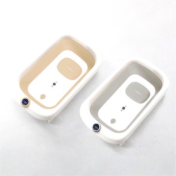 KUKU PLUS 豪華型感溫折疊浴盆-淺茶棕/曜石灰 ★衛立兒生活館★