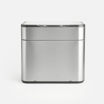 伊登感應充電式不鏽鋼垃圾桶30L 銀色