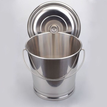 【五金 熱銷】手提式304不鏽鋼提桶帶蓋加厚水桶大容量食品級家用儲水桶幼兒園 優選