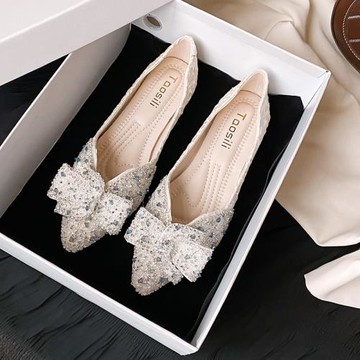 法式單鞋女2024年新款爆款氣質一腳蹬瓢鞋夏款大碼女鞋41-43寬肥