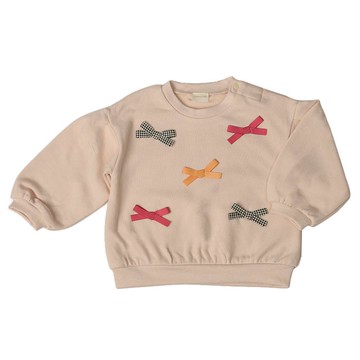 akachan honpo - 長袖休閒上衣-蝴蝶結-象牙白色