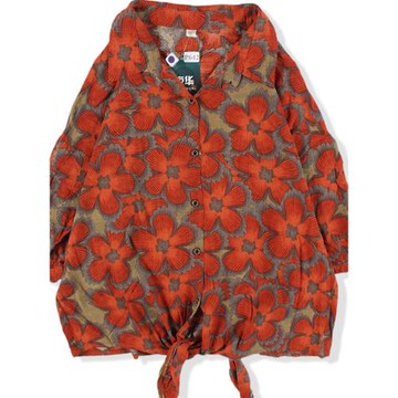 vintage日系復古著港風寬松襯衣油畫巴洛克短袖碎印花襯衫男女839