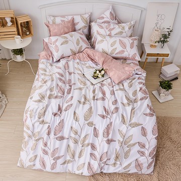 戀家小舖 40支天絲 - 粉藤呢喃 100% 萊賽爾纖維  Queen Size  床包 + 枕套組