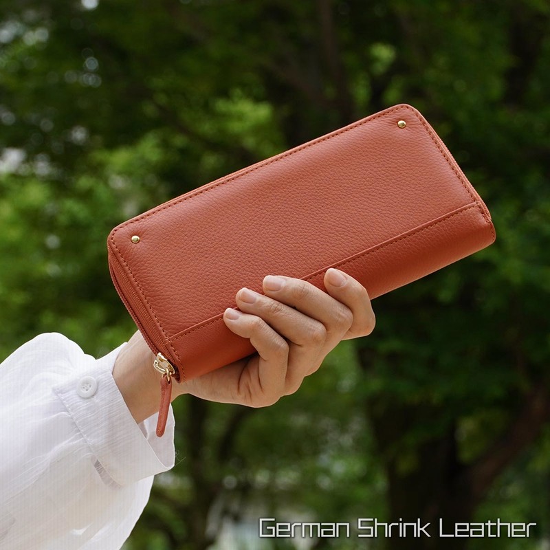 アウトレット品 ベーシックアンドアクセント Shrink leather長財布 