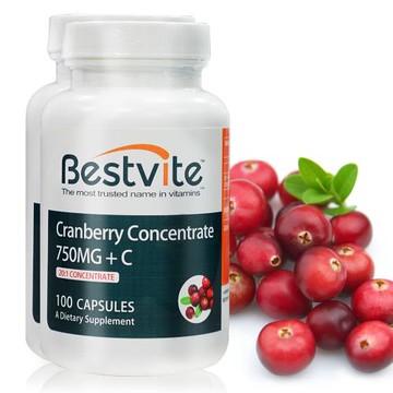 【美國BestVite】必賜力高濃縮蔓越莓膠囊2瓶組 (100顆*2瓶)-效期至2026/5/31