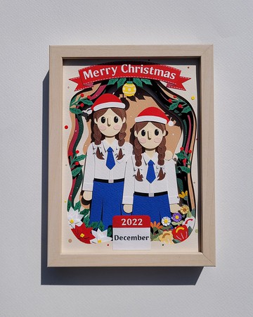 紙工藝相框（圖層類型）：聖誕主題