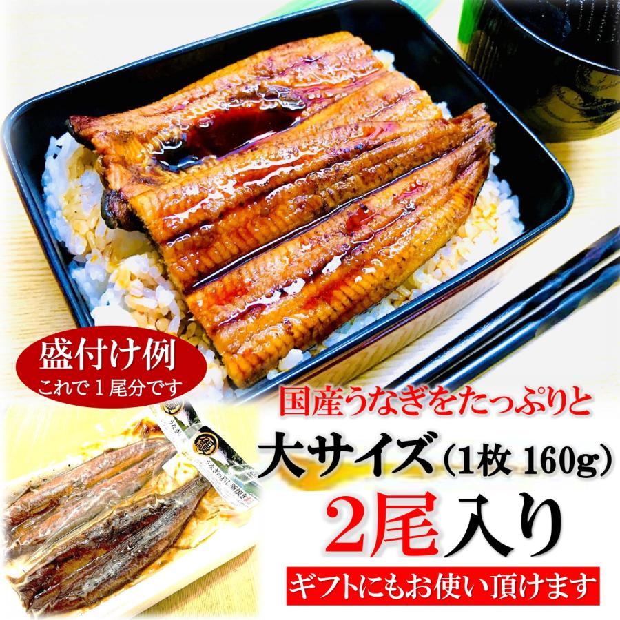 鰻 うなぎ 蒲焼き 国産 無頭 鰻蒲焼 大サイズ 160g前後×２尾 ウナギ 美味しい 大きい うなぎの蒲焼き 鰻の蒲焼 うなぎ蒲焼 国産うなぎ 贈り物 旬の味覚