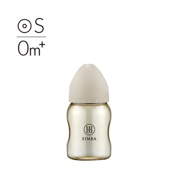Simba蘊蜜鉑金PPSU寬口防脹氣奶瓶200ml（杏茶）-新生適用