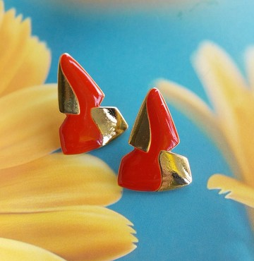 Vintage Jewelry 西洋古董飾品 復古普普 拼接 針式耳環