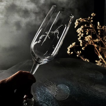 【達人杯客製】氣泡酒杯 單購/可配對 手工雕圖/免費刻字