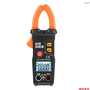 數字鉗形表 萬用表測試儀 6000計數 帶背光 測量交流電流 交流/直流電壓 電阻 頻率 線路通斷測試 電工工具 黑色+
