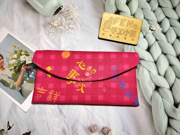 單層紅包袋-薄棉布吉祥大吉大利布紅包袋-存摺袋-手作布紅包袋-