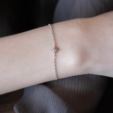 藍托帕石925純銀星芒手鍊