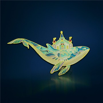 鯨魚城堡夜光文藝金屬徽章胸針博物館文創禮品精致送女友生日禮物