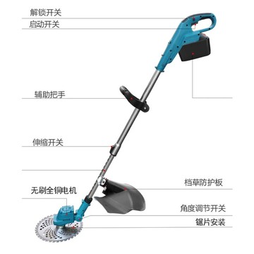 鋰電無刷電動割草機 低價款 jj(牧田款)21v(18v) 6.0ah 雙電池 /小型家用除草機