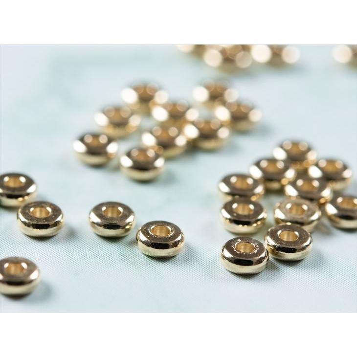 スペーサー コイン 小 本金メッキメッキ ゴールド 3mm 200個 200ヶ 真鍮 ビーズパーツ 通し穴 ビーズ資材 ビーズ 材料 約0.3cm