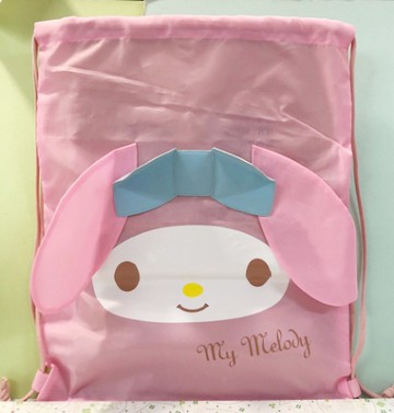 【震撼精品百貨】My Melody 美樂蒂~三麗鷗美樂蒂縮口後背包/收提袋-粉大臉#57372