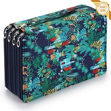 【多色印花】鉛筆袋 文具包 筆袋 美術收納 繪畫工具包 學生文具 200孔大容量 牛津布材質 便攜拉鍊設計 學生黨必備