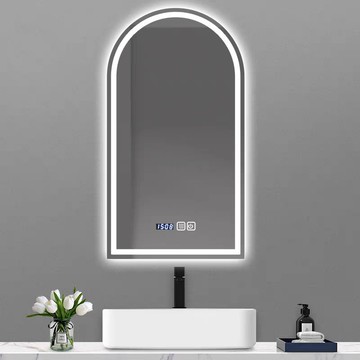 工廠現貨 免運 110v智能鏡 led鏡子 浴室鏡 發光鏡 帶燈鏡 掛鏡 拱形異形智能浴室鏡子衛生間led化妝鏡洗手間發光洗手臺帶燈鏡特惠/開立發票 全館折扣 售後保障 j1216