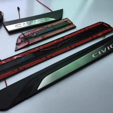 適用于16-20款 本田CIVIC 10代新思域 LED帶燈門檻條車門迎賓踏板