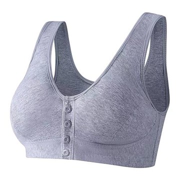 媽媽內衣文胸中老年棉質胸罩50歲背心式無鋼圈大碼前扣夏季薄款女