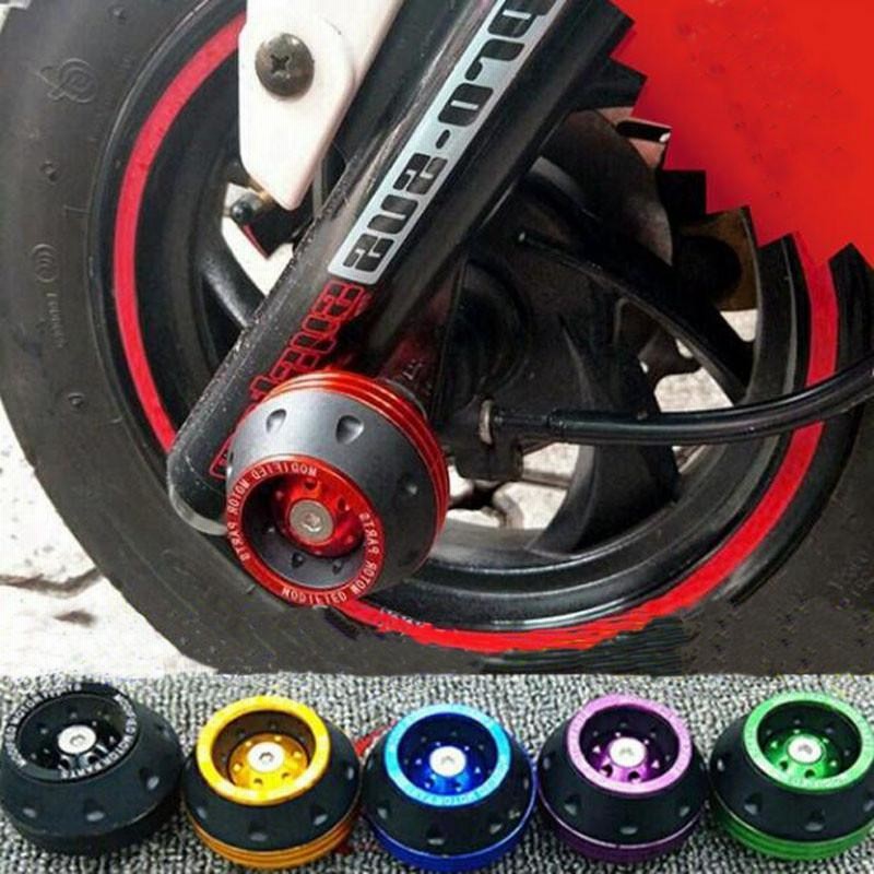 2021セール 個 CNC アルミフロントフォークホイールフレームスライダーバイク保護スクーター原付オートバイアクセサリー