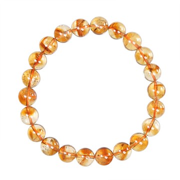 【正佳珠寶】黃水晶 高品金字塔 8.4-8.8mm 黃水晶手珠