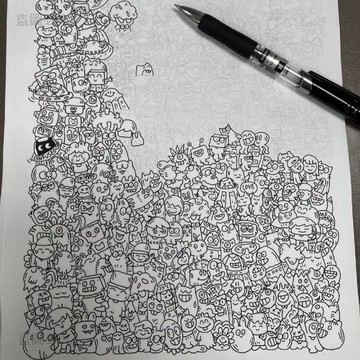 闆娘金選💛摸魚線條簡筆畫控筆練習畫畫圖稿上班無聊解壓臨摹圖紙e674