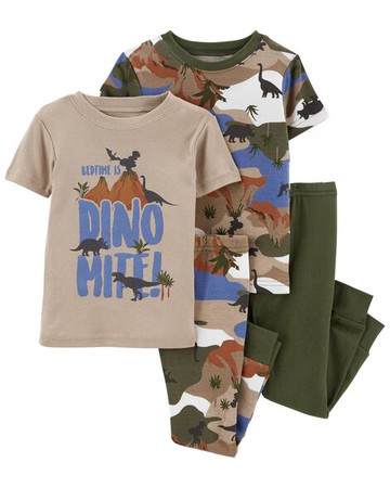 Baby 4-Piece Dinosaur 100% Snug Fit Cotton PJs