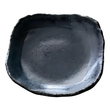 美濃燒 角皿  17 x 3cm  紺青千印  1個