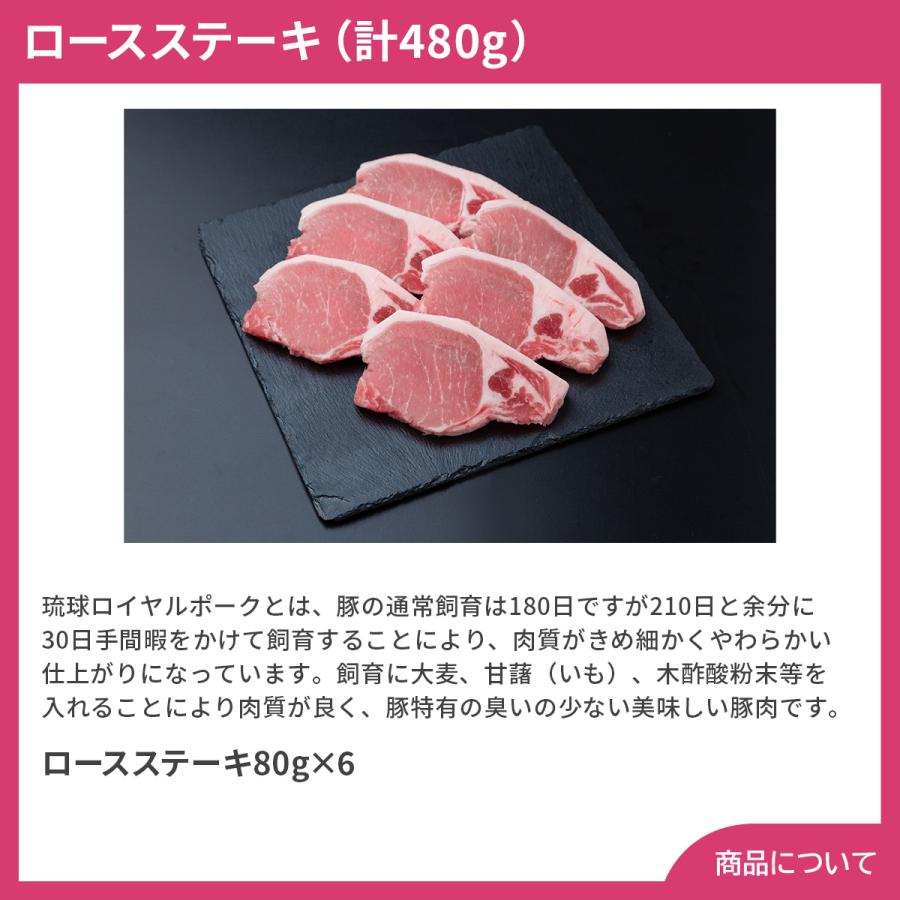 沖縄琉球ロイヤルポーク ロースステーキ（計480g） プレゼント ギフト 内祝 御祝 贈答用 送料無料 お歳暮 御歳暮 お中元 御中元