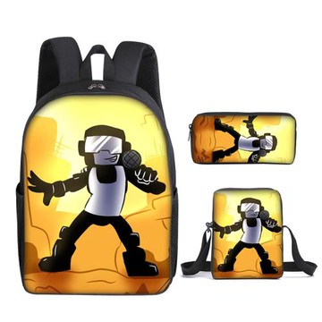3D新品Friday Night Funkin學生書包周五放克夜印花雙肩包三件套