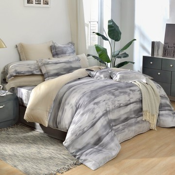 Abelia 800織天絲 兩用被床包組 防蹣抗菌 吸濕排汗 雙/加/特/單包雙被 渲之光影 格蕾寢飾