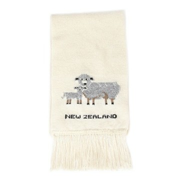 紐西蘭100%純羊毛圍巾*天然羊毛米白色(羊咩咩)